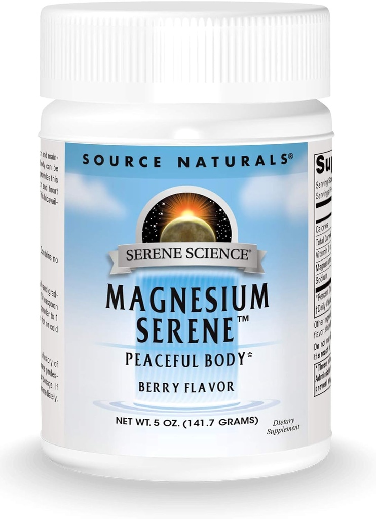Source Naturelle Serene Science Magnésium Serene, Corps pacifique - Berry Flavored - 5 Onces
