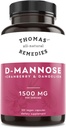 Remèdes tout-naturels de Thomas D-mannose 1200mg - avec canneberge et dandelion - Natural Urinary Tract et UTI Health Support - Meilleures capsules de dmannose - Pas de remplissage, tout-naturel, végétalien - 120 capsules