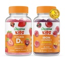 Vitamine D Lifeable Enfants + Fer et Vitamine C Enfants, Gommies Bundle - Grande dégustation, supplément de vitamine, sans gluten, sans OGM, gommy à croquer