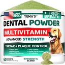 Poudre dentaire avancée pour chien, rafraîchisseur respiratoire avec multivitamine, nettoyage des dents de chien, mauvais respirateur et tartare et enlever la plaque pour chiens Probiotics lab co, soins buccodentaires pour animaux de compagnie - vitamines et suppléments