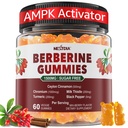 Gommies berbères 1500mg sans sucre, supplément berbère biologique avec cannelle de Ceylan, chrome, curcuma, chardon de lait pour métabolisme équilibré, HCl berbère extrait de baies indiennes, végétalien 60 Cts