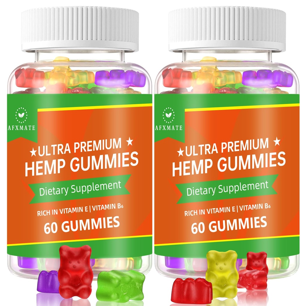 (2 pack) Gommies de chanvre, comestibles fruités Gommy avancé 100% naturel haute puissance extrait de chanvre Gommies - 120 Gommies