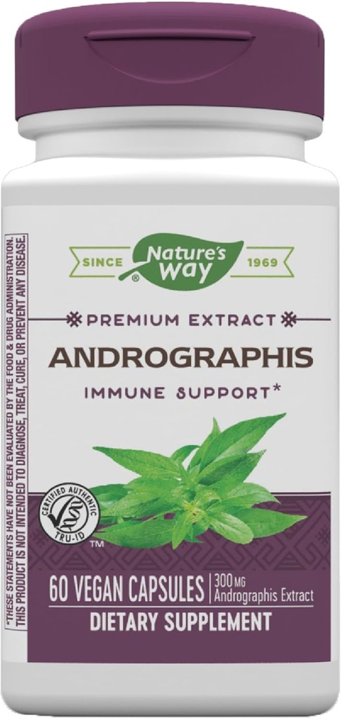 Nature's Way Extrait Premium Andrographis, Immune Support*, 300 mg Andrographis Extrait par portion, 60 Capsules