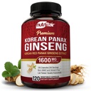 NutriFlair Korean Red Panax Ginseng 1600mg – 120 Capsules Vegan: 5% Ginsénosides: 5% Non-OGM, sans gluten, sans énergie naturelle et support de focus