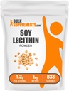 BulkSupplements.com Poudre de lécithine de soja - supplément de lécithine, poudre de lécithine de qualité alimentaire - sans gluten, 1200mg par portion, 5kg (11lbs) (paquet de 5)