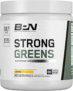 BARE PERFORMANCE NUTRITION, BPN vert fort poudre de super-alimentation, meilleure digestion, énergie accrue, système immunitaire, menthe douce, 30 portions