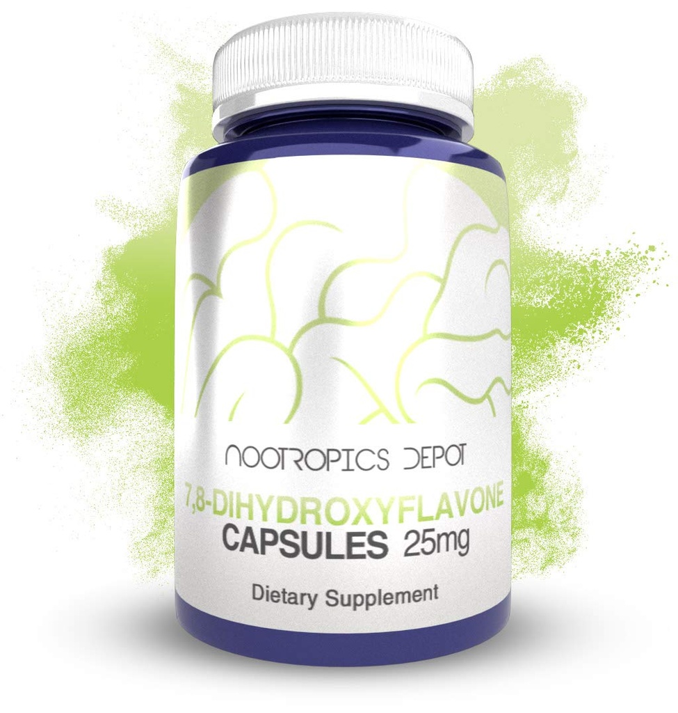 Dépot nootropique Capsules de 7,8-dihydroxyflavone $ 25mg=60 Comte $ 7,8 DHF=" Brain Booster $ soutient la fonction cognitive et la santé cérébrale