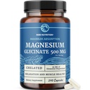 Magnesium Glycinate 500mg | Chelated for High Absorption | Muscle Relaxation, Bones, Heart, Nerve, Sleep & Calm Support for Women & Men | Magnesium Chelate Supplement & Bisglycinate Complex | 240ct