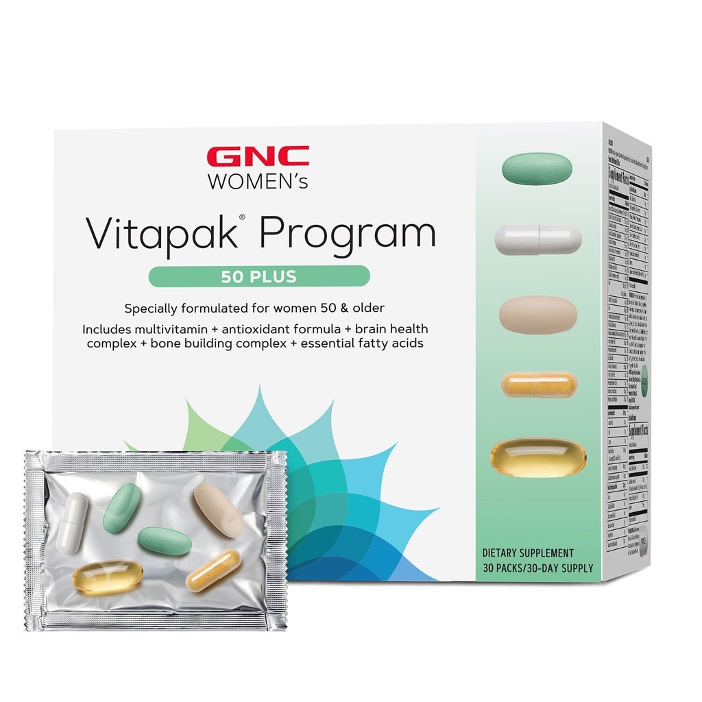 GNC Programme Ultra Mega 50 Plus Vitapak pour les femmes, 30 packs, pour la santé globale des femmes de plus de 50 ans