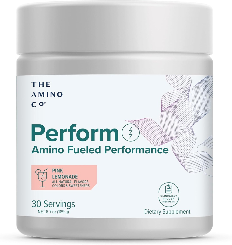 L'Amino CO – Perform Pre-Workout Powder with EAAs, Stevia-Sweetened Energy Support for Men & Women – Lemonade rose (6,7 oz)