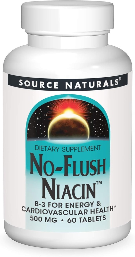 Source Naturelles Niacine sans mouche, B-3 500 mg - 60 comprimés