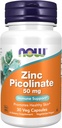 MAINTENANT Aliments suppléments, Picolinate de zinc 50 mg, soutient les fonctions enzymatiques*, support immunitaire*, 30 gélules