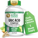 Botanic Choice Uric Acid Complex Supplement - Soutien du pied-Aide Soothe Discomfort avec graines de céleri et bromelain - Sans gluten, sans OGM, 60 capsules