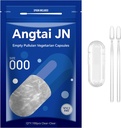 Capsules vides Taille 000 - Effacer Capsules véganes remplissables(100 Nombre) Taille 000 Capsules de Pullulan vides avec deux cuillères Micro Lab,- Capsules veggies Caps vides pour bricolage vos propres suppléments