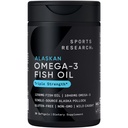 Recherche sportive Triple force Omega 3 Huile de poisson 1250mg de l'Alaska sauvage - Supplément d'huile de poisson sans Burpless avec Omega-3 EPA et DHA - Source durable, non OGM, sans gluten - 30 Softgels