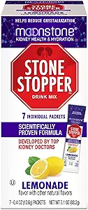Moonstone Rein Stone Stopper Drink Mix Lemonade Saveur, Outperforms Chanca Piedra & Suppléments de soutien au rein, développé par les urologues pour prévenir les pierres de rein et améliorer l'hydratation, 7 jours d'approvisionnement