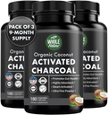 Coconut Activated Charcoal Capsules, 180 Charcoal Capsules, Teeth Whitening, Helps Constipation, Bloating, Stomach Gas, Heartburn, Pure Coconut Derived Supplement (3)