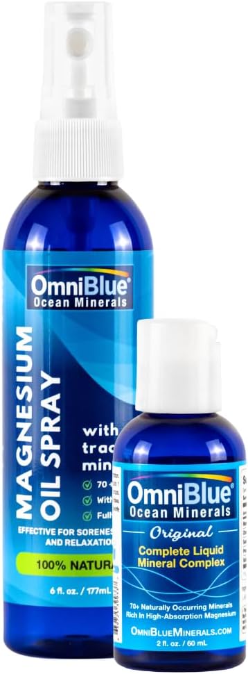 OmniBlue Ocean Minerals 2oz & Ocean Power Spray topique 6 oz