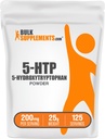 BulkSupplements.com Poudre 5-HTP - 5-Hydroxytryptophane, 5-HTP Supplément - 5-HTP 200mg, Supplément de soutien d'humeur - Sans gluten, 200mg par portion, 25g (0,88 oz) (paquet de 1)