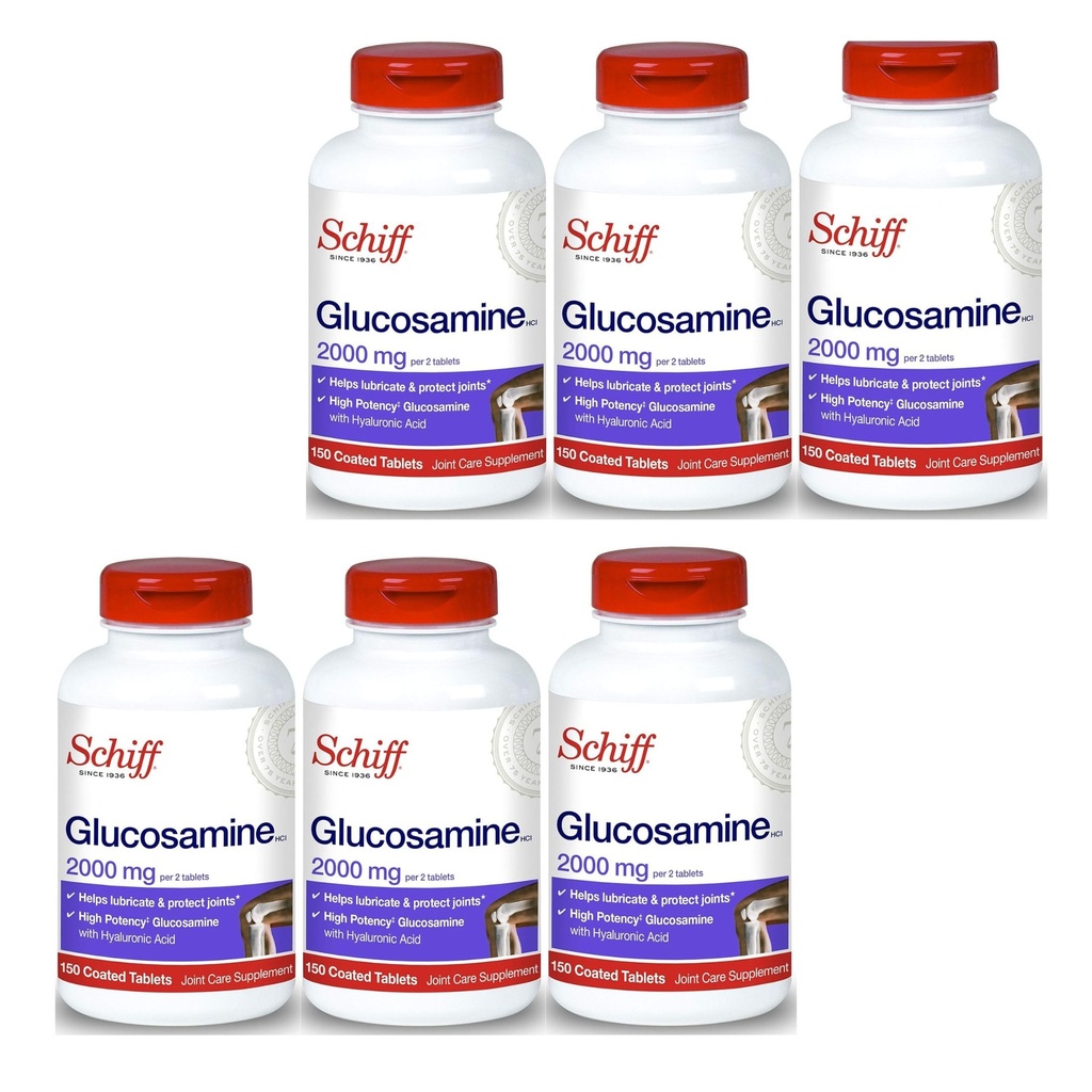 Schiff Glucosamine 2000mg avec acide hyaluronique (paquet de 4)