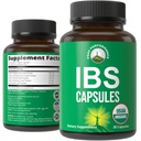 USDA Capsules IBS Organiques pour Relief, Ingestion, Bloating, Gas. Supplément Bowel Irritable avec 5 ingrédients organiques à la main. Huile de menthe poivrée, Buckthorn de mer, graines de fenouil, feuille de romarin, feuille de basilic