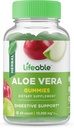 Supplément Aloe Vera vieable Gummies pour adultes - 10 000 mg - Grande dégustation de Gummy naturel aromatisé - sans gluten, végétalien, non-OGM à croquer - pour adultes, hommes, femmes - 60 Gummies - 30 doses