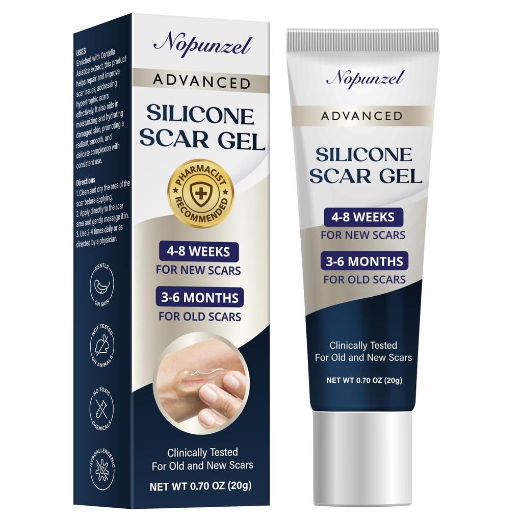 Gel de cicatrice de silicone: Gel de silicone pour les cicatrices - Améliorer l'apparence de la cicatrice pour les cicatrices anciennes et nouvelles - Silicone de qualité médicale - Gel de cicatrice avancé - Écalades - Chirurgie - Blessures - Poitrines - Brûlures - 20g