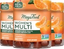 Multivitamines pour femmes MegaFood- Vitamines Gommy- Vitamine C, Vitamine D, Zinc, Vitamine B12 et Choline- Soutien immunitaire et santé osseuse- Végétarienne- Tangerine- 60 Gommies(30 portions) 3 Pack