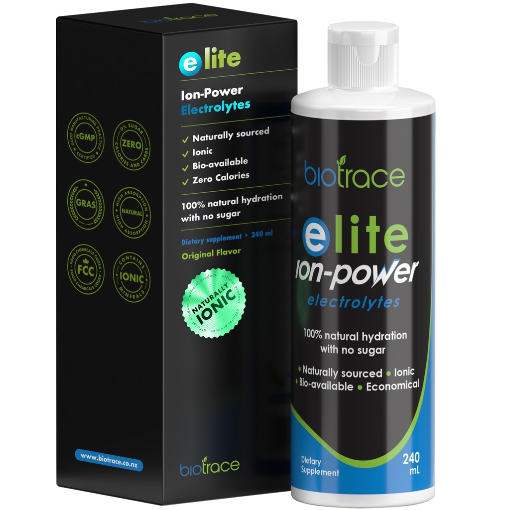 BioTrace Elite Ionic Electrolyte gouttes de 0 Calories 0 sucre 0 glucides hydratation rapide, stamina, énergie, récupération musculaire Plus de chlorure de magnésium de potassium 8 fl oz