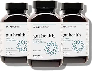 Nutrition plus intelligente Gut santé probiotiques avec prébiotiques - 100% de souches à base de sol avec l'huile MCT pour la santé digestive, immunitaire, Gut Microbiome - Végétarien - 180 Compte(paquet de 3) - 90 jours d'approvisionnement