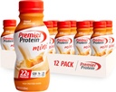 Premier Secouer les protéines MINI, Caramel, 22g Protéines, 120 Calories, 1g Sucre, 8,75fl oz, Boîte de 12