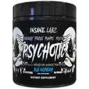 Insane Labz Psychotique Black Edition Mid Stimulant Pre Workout Powder, Energy Focus Pompes, chargé de Créatine Beta Alanine Taurine alimenté par AMPiberry, 35 portions (Blue Raspberry)