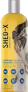 Supplément de chien liquide Shed-X, 16oz – 100% naturel – aide à contrôler l'effusion excessive de chien avec de l'huile de poisson pour chiens Supplément d'acides gras essentiels, vitamines et minéraux