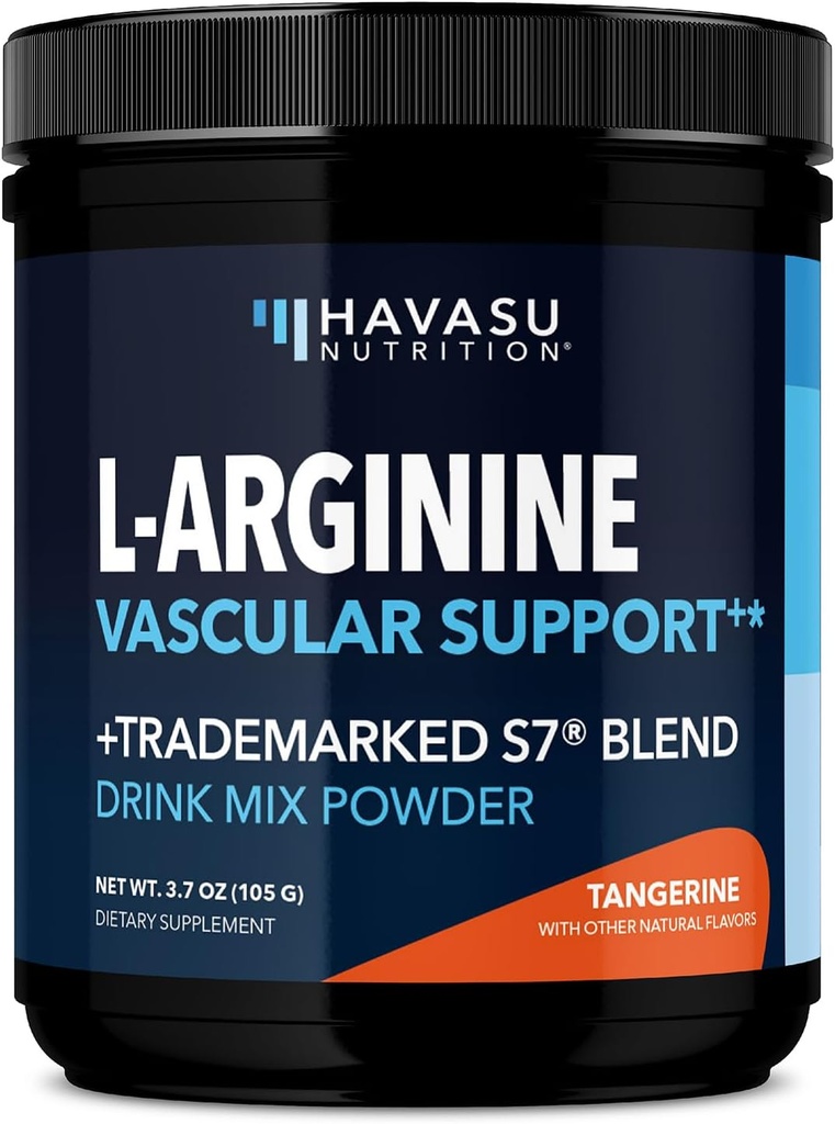 Poudre L-Arginine - Supplément à l'oxyde nitrique pour les hommes et les femmes avec L-Citrulline et racine de betterave - Soutien avant et après l'entraînement pour l'endurance et la récupération - Flavor Tangerine, 1 mois d'approvisionnement (30 scoops)