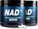 Supplément NAD+ 1000mg - Nicotinamide Riboside (NR) et resvératrol, NAD liposomique d'ingrédients organiques purs pour les femmes et les hommes Vieillissement sain, Cerveau et énergie cellulaire, 80 Capsules(2Pcs)