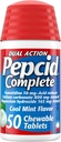 Réducteur d'acide complet pepcid + antiacide pour le reflux acide, 10 mg de famotidine, 800 mg de carbonate de calcium et 165 mg d'hydroxyde de magnésium par comprimé de médecine des brûlures d'estomac, antiacides, menthe, 50 ct
