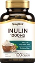 Pipeping Rock Capsules d'inuline organiques 1000 mg , 100 Count , Indice glycémique faible , Supplément de fibre soluble , Non-OGM, sans gluten