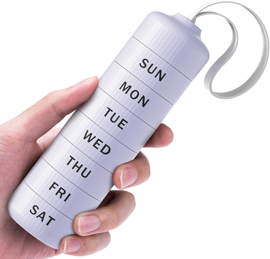 Organisateur de pilules de 7 jours, Boîte à pilules de voyage avec conception d'ouverture sans effort, Zoksi Weekly BPA Organisateur de médecine libre avec grand conteneur, étui imperméable portable pour la vitamine, huile de poisson, supplément