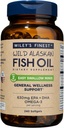 Wiley's Finest Wild Alaskan Fish Oil Easy Swallow Minis - Supplément d'huile de poisson Omega-3 pour adultes et enfants - Double-longueur 630mg EPA et DHA Natural Supplément - 240 Mini Softgels (120 portions)