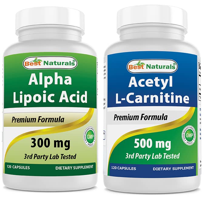 Meilleurs naturels Alpha acide lipoïque 300 mg et acétyl L-Carnitine 500 Mg