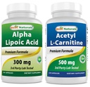 Meilleurs naturels Alpha acide lipoïque 300 mg et acétyl L-Carnitine 500 Mg