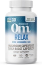 OM MUSHROOM SUPERFOOD Relax Mushroom Capsules, 90 Comte, 30 Jours, Reishi Mushrooms, Ashwagandha, GABA, L-Theanine, Magnésium, Adaptogènes pour support de stress (Ancienment doux Zen, emballage May Vary)
