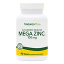 NaturesPlus Mega Zinc 100 mg Libération prolongée - 90 comprimés - Végétarien, sans gluten - 90 portions