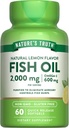 Nature's Truth Fish Oil Omega 3 Supplément $20,00060 Softgels EPA & DHA.