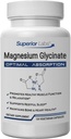 Superior Labs Magnésium Glycinate 1250 mg, haute absorption, pur non-OGM, soutient la qualité du sommeil, les crampes musculaires, les os et la santé cardiaque, 120 capsules de vég.