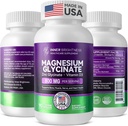 Glycinat de magnésium - Supplément de magnésium avec du zinc et de la vitamine D3 pour le soutien immunitaire, os et musculaire et la santé cardiaque - Non-OGM, sans gluten, doux sur l'estomac - 90 capsules végétariennes