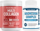 Poudre Multi Collagène Purely Optimal Premium + Complexe Magnésium Premium - Citrate de magnésium, Malédiction musculaire - 120 capsules
