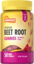 Sundance Beet Root Gummies de 50 comtes Superfood avec du poivre noir