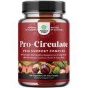 Suppléments de soutien de la veine Jambe et veines - Supplément de circulation du corps complet pour les veines d'araignée et de varice et un débit amélioré avec extrait de châtaigne de cheval et des flavonoïdes - Minicapsules Vegan Non-OGM (2 mois)
