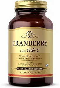 Solgar Cranberry Plus Ester-C - 60 capsules végétales - soutient la santé urinaire et immunitaire - non-OGM, végétalien, sans gluten - 30 portions